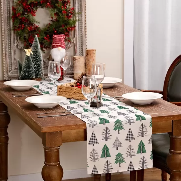 ARKENY Merry Christmas Pink Placemats 12x18 Inches Set of 4Xmas Tree Winter Seasonal Burlap Gloden Farmhouse Indoor Kitchen Dining Table Holiday Decoration for Home Party AP48018Multi Color Table Runner  13X72