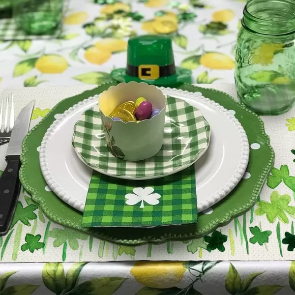 ARKENY St Patricks Day Green Shamrock Placemats 12X18 Inches Set of 4 Spring Seasonal Holiday Decor for Dining Table Indoor Home Farmhouse Tabletop Decoration AP252placemats 12X18