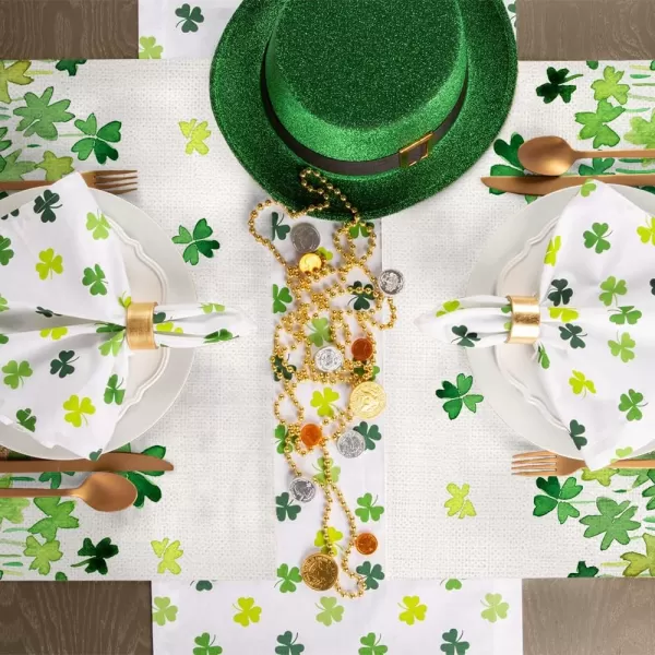 ARKENY St Patricks Day Green Shamrock Placemats 12X18 Inches Set of 4 Spring Seasonal Holiday Decor for Dining Table Indoor Home Farmhouse Tabletop Decoration AP252placemats 12X18