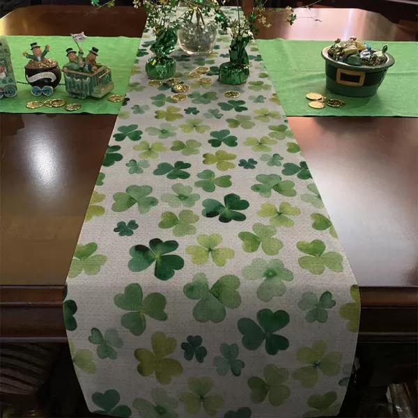 ARKENY St Patricks Day Green Shamrock Placemats 12X18 Inches Set of 4 Spring Seasonal Holiday Decor for Dining Table Indoor Home Farmhouse Tabletop Decoration AP252table runner 13X72