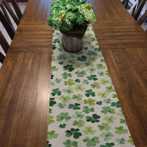 ARKENY St Patricks Day Green Shamrock Placemats 12X18 Inches Set of 4 Spring Seasonal Holiday Decor for Dining Table Indoor Home Farmhouse Tabletop Decoration AP252table runner 13X72