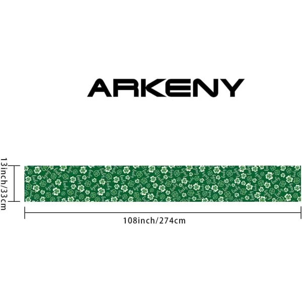 ARKENY St Patricks Day Placemats 12x18 Inches Set of 4 Shamrock Spring Seasonal Farmhouse Burlap Green Indoor Kitchen Dining Table Mats Decorations for Home Party AP5374Green Table Runner  13X108