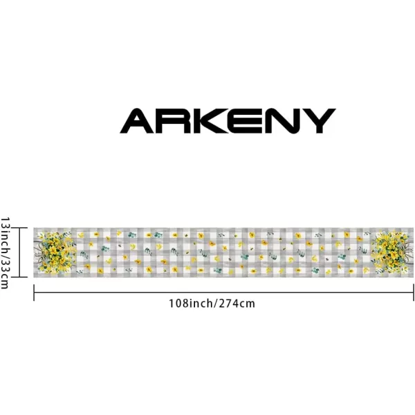 ARKENY Summer Placemats 12x18 Inches Set of 4 Flower Bee Eucalyptus Yellow Spring Seasonal Farmhouse Buffalo Plaid Burlap Indoor Anniversary Table Mats Decor for Home Party AP6024Yellow