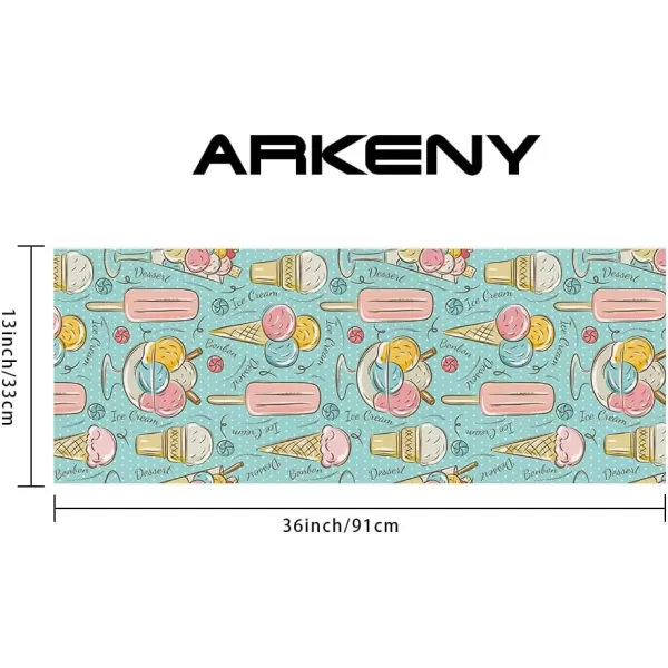 ARKENY Summer Placemats 12x18 Inches Set of 4 Ice Cream Dessert Seasonal Farmhouse Blue Burlap Indoor Kitchen Anniversary Dining Table Mats Decor for Home Party AP6094Blue