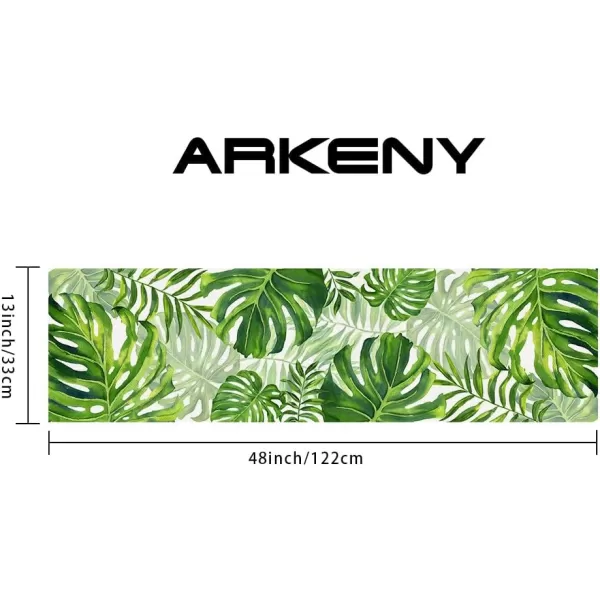 ARKENY Summer Placemats 12x18 Inches Set of 4 Palm Leaf Seasonal Farmhouse Green Burlap Indoor Kitchen Anniversary Dining Table Mats Decor for Home Party AP6004Green