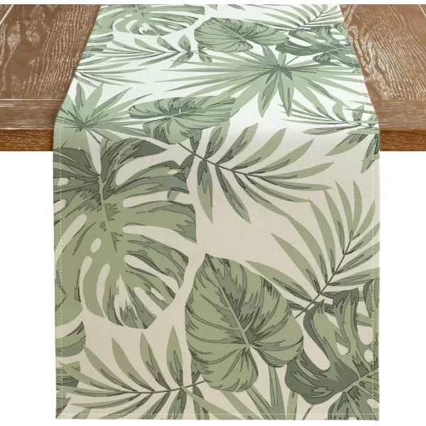 ARKENY Summer Placemats 12x18 Inches Set of 4 Palm Leaf Seasonal Farmhouse Green Burlap Indoor Kitchen Anniversary Dining Table Mats Decor for Home Party AP6004Light Green