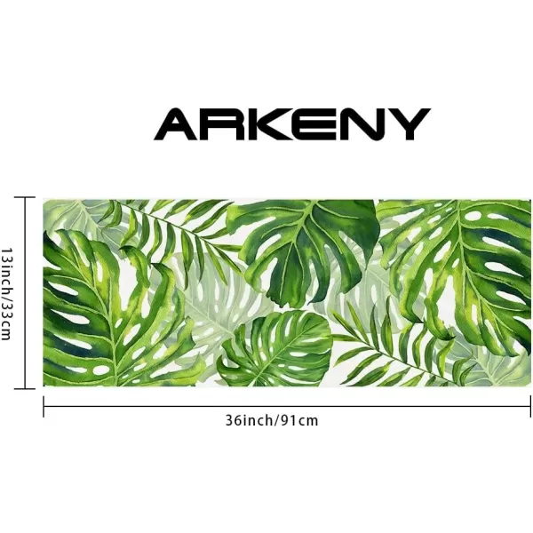 ARKENY Summer Placemats 12x18 Inches Set of 4 Palm Leaf Seasonal Farmhouse Green Burlap Indoor Kitchen Anniversary Dining Table Mats Decor for Home Party AP6004Green