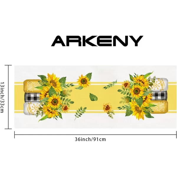 ARKENY Summer Placemats 12x18 Inches Set of 4 Sunflower Vase Sunshine Yellow Seasonal Farmhouse Stripe Burlap Indoor Kitchen Anniversary Dining Table Mats Decor for Home Party AP6064Yellow