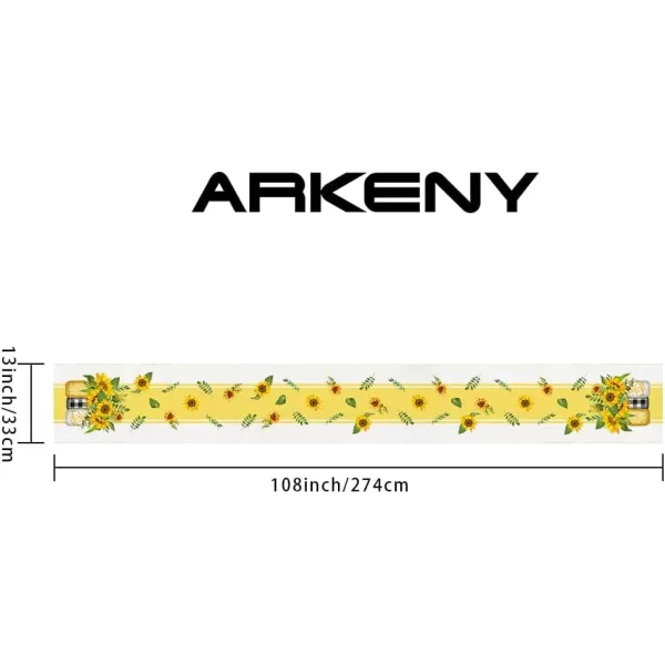 ARKENY Summer Placemats 12x18 Inches Set of 4 Sunflower Vase Sunshine Yellow Seasonal Farmhouse Stripe Burlap Indoor Kitchen Anniversary Dining Table Mats Decor for Home Party AP6064Yellow