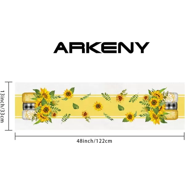 ARKENY Summer Placemats 12x18 Inches Set of 4 Sunflower Vase Sunshine Yellow Seasonal Farmhouse Stripe Burlap Indoor Kitchen Anniversary Dining Table Mats Decor for Home Party AP6064Yellow