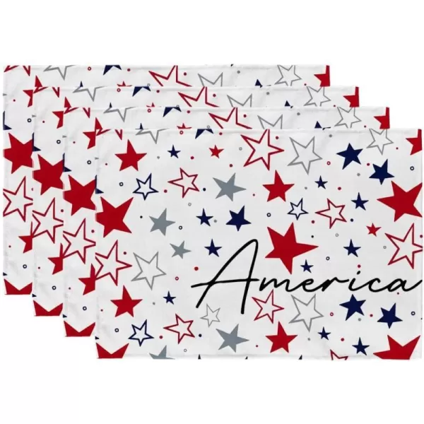 ARKENY 4th of July Decorations Red Star Placemats 12x18 Inches Memorial Day Patriotic America Sign Place mats Independence Day Decor AP28118ARKENY 4th of July Decorations Red Star Placemats 12x18 Inches Memorial Day Patriotic America Sign Place mats Independence Day Decor AP28118