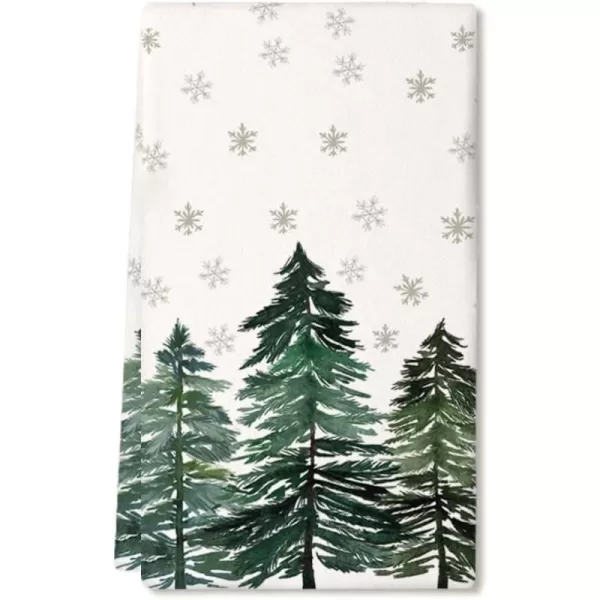 ARKENY Christmas Kitchen Towels Set of 2Green Xmas Tree Snowflake Dish Towels 18x26 Inch Drying DishclothFarmhouse Home Decoration AD135Green Xmas One Piece