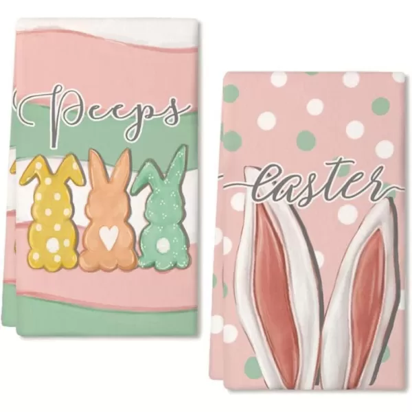 ARKENY Easter Kitchen Towels Set of 2Orange Bunny Peeps Dish Towels 18x26 Inch Drying DishclothFarmhouse Holiday Seasonal Spring Decorations AD247ARKENY Easter Kitchen Towels Set of 2Orange Bunny Peeps Dish Towels 18x26 Inch Drying DishclothFarmhouse Holiday Seasonal Spring Decorations AD247