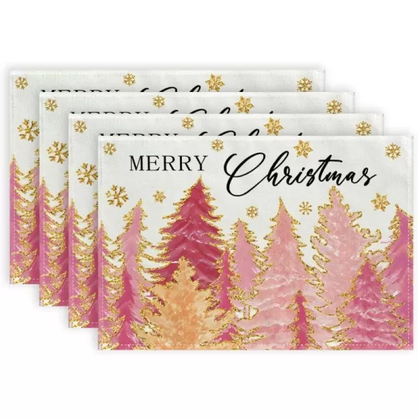 Pink-tree Placemats Set of 4 - 12