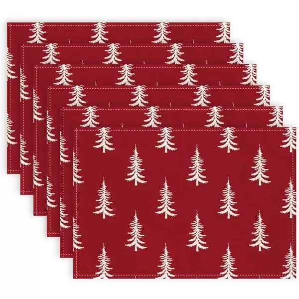 Red Placemats Set of 6 - 12