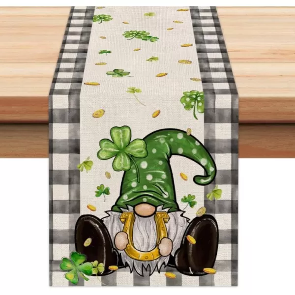 ARKENY St Patricks Day Green Shamrock Placemats 12X18 Inches Set of 4 Buffalo Plaid Vase Spring Seasonal Holiday Decor for Dining Table Indoor Home Farmhouse Tabletop Decoration AP253table runner 13X72