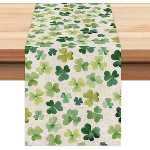 ARKENY St Patricks Day Green Shamrock Placemats 12X18 Inches Set of 4 Spring Seasonal Holiday Decor for Dining Table Indoor Home Farmhouse Tabletop Decoration AP252table runner 13X72