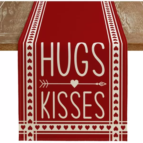 ARKENY Valentines Day Love You More Huge Kisses Placemats Set of 4 Indoor Decor for Dining Table Farmhouse Holiday Party Decoration AP021table runner 13X72