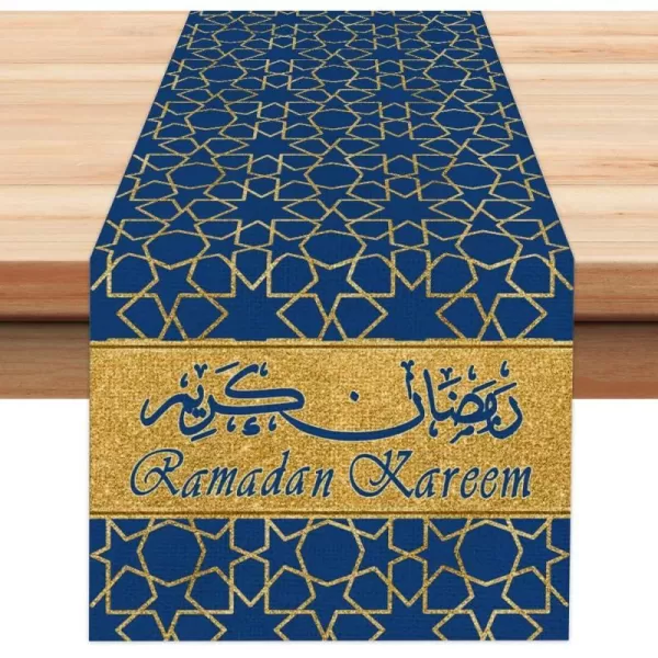 Ramadan Kareem Moon and Star Table Runner 13x72 Inches Seasonal Eid Mubarak Decor Holiday Farmhouse Indoor Vintage Theme Gathering Dinner Party Decorations AT196Ramadan Kareem Moon and Star Table Runner 13x72 Inches Seasonal Eid Mubarak Decor Holiday Farmhouse Indoor Vintage Theme Gathering Dinner Party Decorations AT196