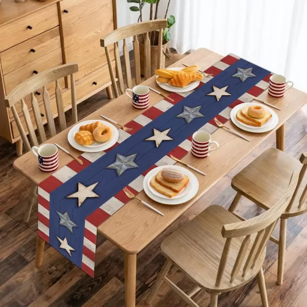 4th of July Decorations Placemats 12x18 Inches Memorial Day American Stars and Stripes Place mats Patriotic America Freedom Liberty Independence Day Decor AP259table runner 13X72 inch