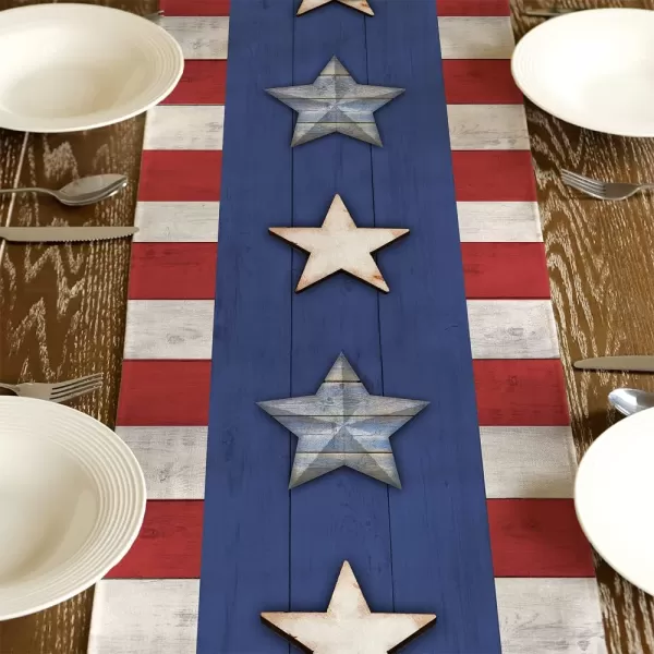 4th of July Decorations Placemats 12x18 Inches Memorial Day American Stars and Stripes Place mats Patriotic America Freedom Liberty Independence Day Decor AP259table runner 13X48