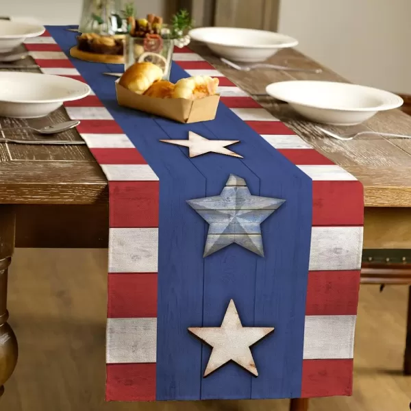 4th of July Decorations Placemats 12x18 Inches Memorial Day American Stars and Stripes Place mats Patriotic America Freedom Liberty Independence Day Decor AP259table runner 13X48