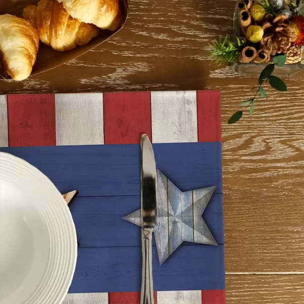 4th of July Decorations Placemats 12x18 Inches Memorial Day American Stars and Stripes Place mats Patriotic America Freedom Liberty Independence Day Decor AP259placemats 12X18