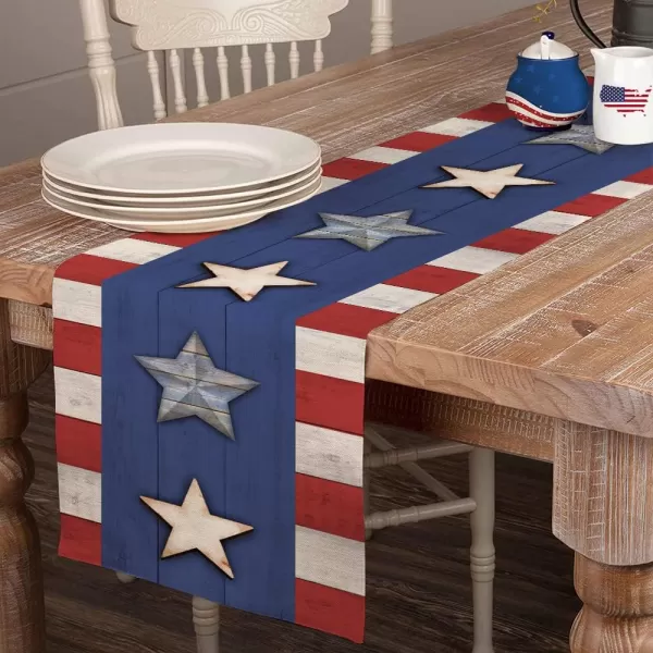 4th of July Decorations Placemats 12x18 Inches Memorial Day American Stars and Stripes Place mats Patriotic America Freedom Liberty Independence Day Decor AP259table runner 13X72 inch