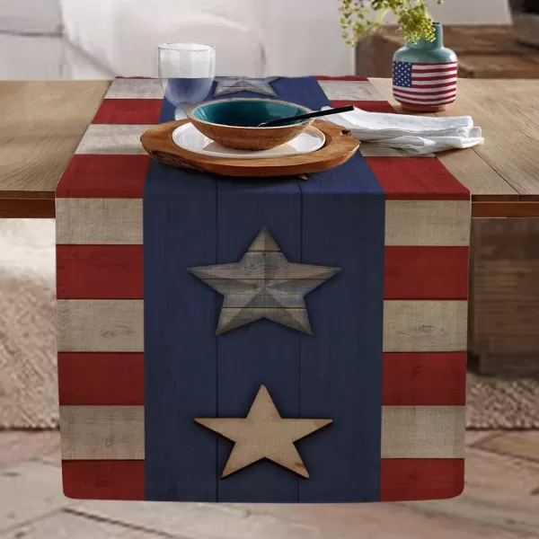 4th of July Decorations Placemats 12x18 Inches Memorial Day American Stars and Stripes Place mats Patriotic America Freedom Liberty Independence Day Decor AP259table runner 13X72 inch