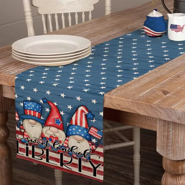 4th of July Decorations Table Runners 13x72 Inches Memorial Day American Flag Stars and Stripes Patriotic Gnomes America Sweet Land of Liberty Independence Day Decor AT2024th of July Decorations Table Runners 13x72 Inches Memorial Day American Flag Stars and Stripes Patriotic Gnomes America Sweet Land of Liberty Independence Day Decor AT202