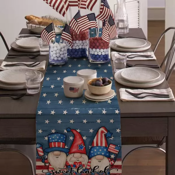 4th of July Decorations Table Runners 13x72 Inches Memorial Day American Flag Stars and Stripes Patriotic Gnomes America Sweet Land of Liberty Independence Day Decor AT2024th of July Decorations Table Runners 13x72 Inches Memorial Day American Flag Stars and Stripes Patriotic Gnomes America Sweet Land of Liberty Independence Day Decor AT202