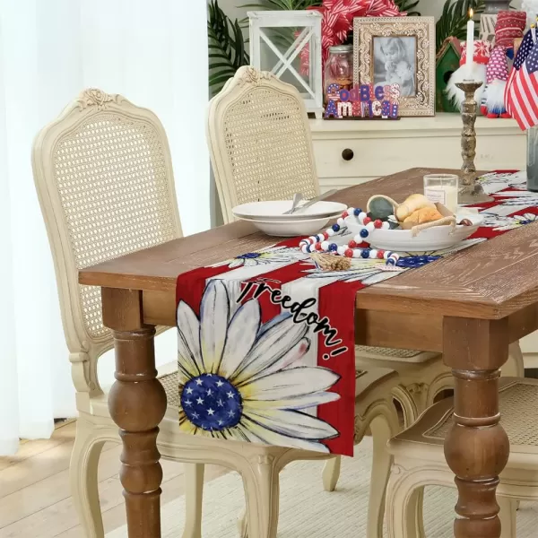 ARKENY 4th of July Patriotic Table Runner 72 Inches White Floral American Independence Day Holiday Home Coffee Table Dining Farmhouse Party Tabletop Decoration AT41872ARKENY 4th of July Patriotic Table Runner 72 Inches White Floral American Independence Day Holiday Home Coffee Table Dining Farmhouse Party Tabletop Decoration AT41872