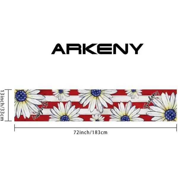 ARKENY 4th of July Patriotic Table Runner 72 Inches White Floral American Independence Day Holiday Home Coffee Table Dining Farmhouse Party Tabletop Decoration AT41872ARKENY 4th of July Patriotic Table Runner 72 Inches White Floral American Independence Day Holiday Home Coffee Table Dining Farmhouse Party Tabletop Decoration AT41872