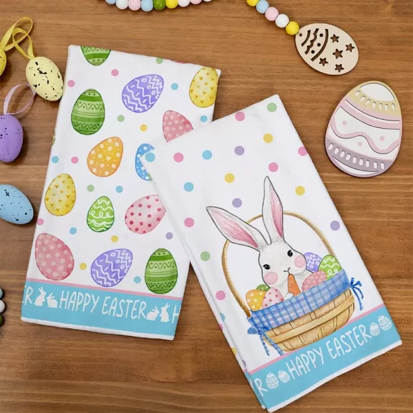 ARKENY Easter Kitchen Towels Set of 2White Bunny Eggs Dish Towels 18x26 Inch Drying DishclothFarmhouse Home Seasonal Spring Decorations AD223ARKENY Easter Kitchen Towels Set of 2White Bunny Eggs Dish Towels 18x26 Inch Drying DishclothFarmhouse Home Seasonal Spring Decorations AD223