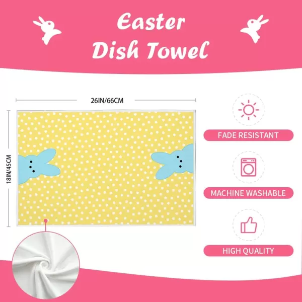 ARKENY Easter Kitchen Towels Set of 2White Polka Dot Bunny Hello Peeps Dish Towels 18x26 Inch Drying DishclothFarmhouse Holiday Seasonal Spring Decorations AD251ARKENY Easter Kitchen Towels Set of 2White Polka Dot Bunny Hello Peeps Dish Towels 18x26 Inch Drying DishclothFarmhouse Holiday Seasonal Spring Decorations AD251