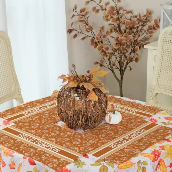 ARKENY Fall Thanksgiving Placemats 12x18 Inches Set of 4Hello Pumpkin Hand DrawnSeasonal Burlap Farmhouse Orange White Indoor Kitchen Dining Table Autumn Decorations for Home Party AP44718Orange Placemats Set of 4  12X18