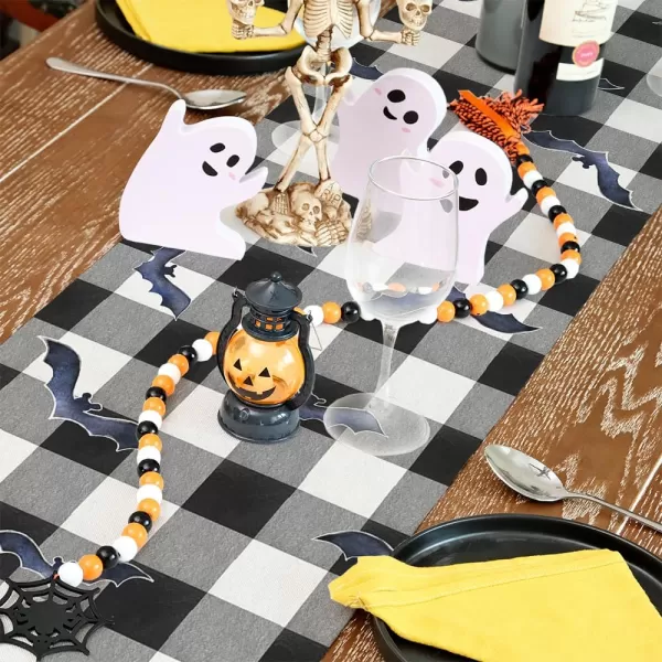 ARKENY Halloween Placemats 12x18 Inches Set of 4Pumpkin Truck Bat Flower Crow Seasonal Burlap Buffalo Plaid Farmhouse Indoor Kitchen Dining Table Decorations for Home Party AP46218Buffalo Plaid Table Runner  13X72