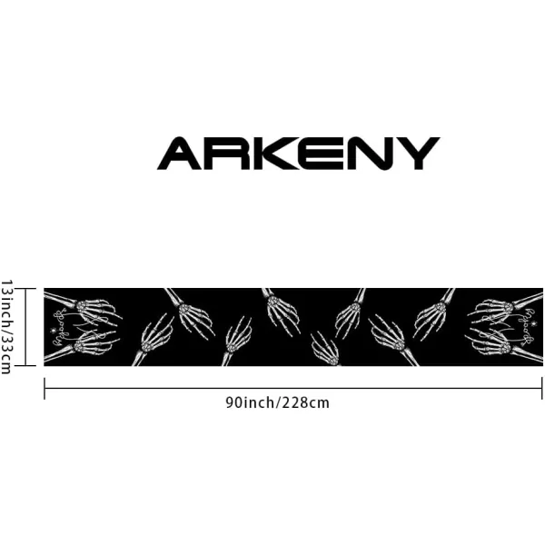 ARKENY Halloween Skeleton Spooky Spider Black Placemats 12x18 Inches Set of 4Seasonal Farmhouse Indoor Kitchen Dining Table Decorations for Home Party AP15818Black Table Runner  13X90