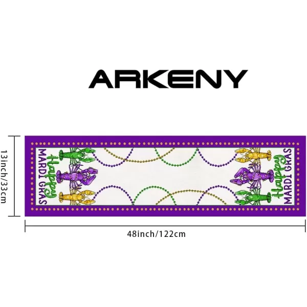 ARKENY Happy Mardi Gras Placemats 12x18 Inches Set of 4 Carnival Masquerade Beads Seasonal Farmhouse Burlap Indoor Kitchen Dining Table Mats Decorations for Home Party AP3574Purple Table Runner  13X48