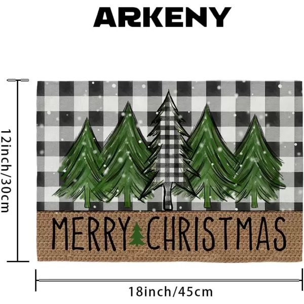 ARKENY Merry Christmas Placemats 12x18 Inches Set of 4Nutcracker Flower Tree Winter Seasonal Burlap Pink Diamond Farmhouse Indoor Kitchen Dining Table Holiday Decoration for Home Party AP47918Green Placemats Set of 4  12X18