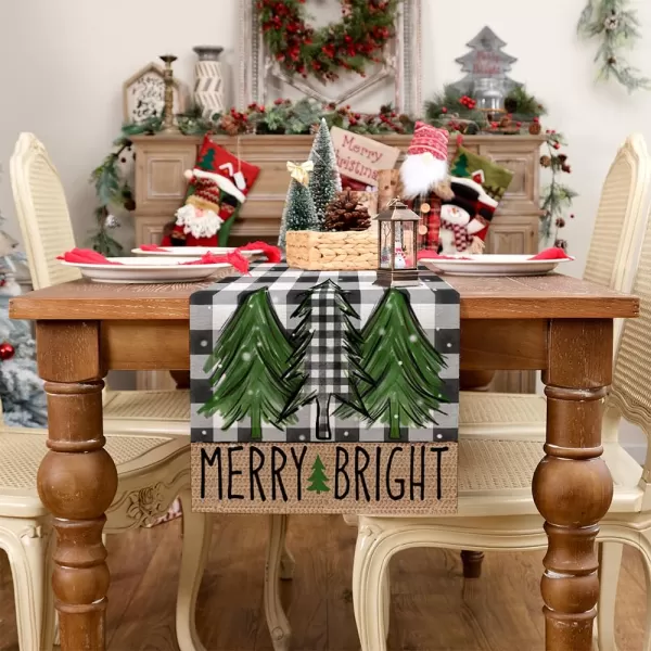 ARKENY Merry Christmas Placemats 12x18 Inches Set of 4Nutcracker Flower Tree Winter Seasonal Burlap Pink Diamond Farmhouse Indoor Kitchen Dining Table Holiday Decoration for Home Party AP47918Green Table Runner  13X72