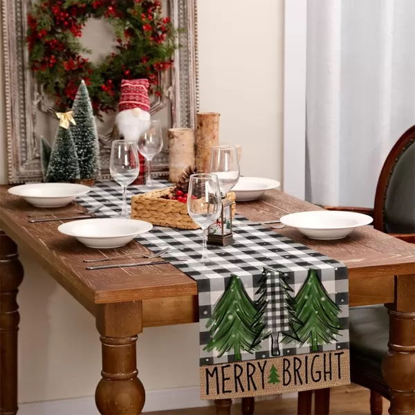 ARKENY Merry Christmas Placemats 12x18 Inches Set of 4Nutcracker Flower Tree Winter Seasonal Burlap Pink Diamond Farmhouse Indoor Kitchen Dining Table Holiday Decoration for Home Party AP47918Green Table Runner  13X72