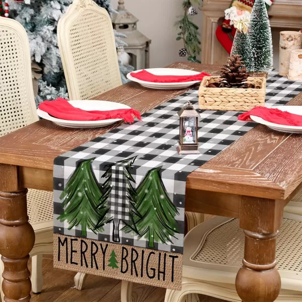 ARKENY Merry Christmas Placemats 12x18 Inches Set of 4Nutcracker Flower Tree Winter Seasonal Burlap Pink Diamond Farmhouse Indoor Kitchen Dining Table Holiday Decoration for Home Party AP47918Green Table Runner  13X72