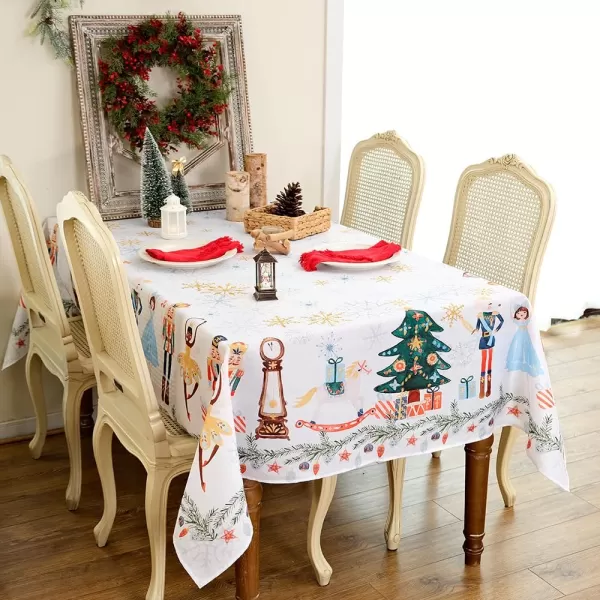 ARKENY Merry Christmas Placemats 12x18 Inches Set of 4Nutcracker Flower Tree Winter Seasonal Burlap Pink Diamond Farmhouse Indoor Kitchen Dining Table Holiday Decoration for Home Party AP47918Multi Color Tablecloth60X84