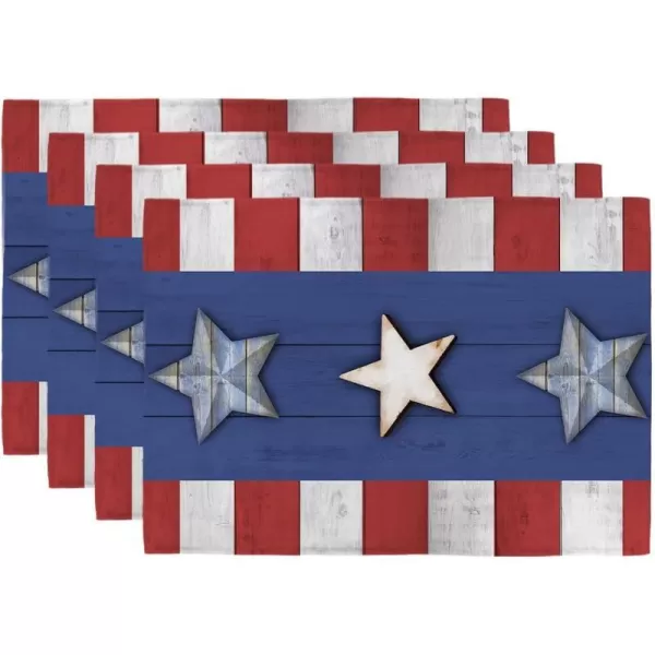 4th of July Decorations Placemats 12x18 Inches Memorial Day American Stars and Stripes Place mats Patriotic America Freedom Liberty Independence Day Decor AP259placemats 12X18