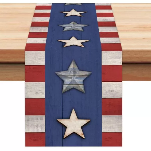 4th of July Decorations Placemats 12x18 Inches Memorial Day American Stars and Stripes Place mats Patriotic America Freedom Liberty Independence Day Decor AP259table runner 13X72 inch