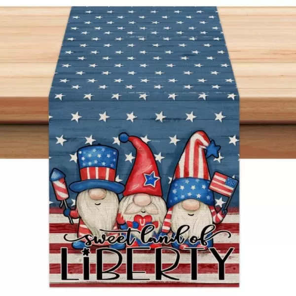 4th of July Decorations Table Runners 13x72 Inches Memorial Day American Flag Stars and Stripes Patriotic Gnomes America Sweet Land of Liberty Independence Day Decor AT2024th of July Decorations Table Runners 13x72 Inches Memorial Day American Flag Stars and Stripes Patriotic Gnomes America Sweet Land of Liberty Independence Day Decor AT202