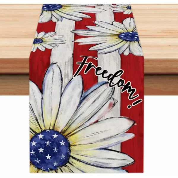 ARKENY 4th of July Patriotic Table Runner 72 Inches White Floral American Independence Day Holiday Home Coffee Table Dining Farmhouse Party Tabletop Decoration AT41872ARKENY 4th of July Patriotic Table Runner 72 Inches White Floral American Independence Day Holiday Home Coffee Table Dining Farmhouse Party Tabletop Decoration AT41872