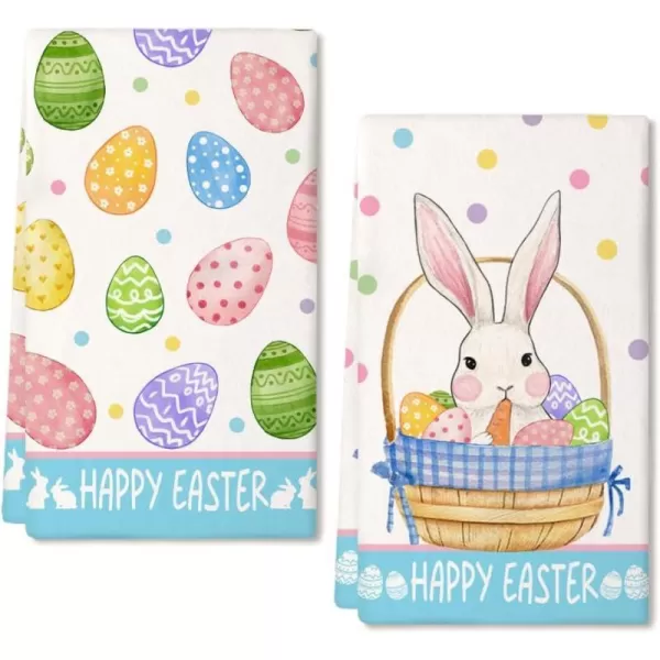 ARKENY Easter Kitchen Towels Set of 2White Bunny Eggs Dish Towels 18x26 Inch Drying DishclothFarmhouse Home Seasonal Spring Decorations AD223ARKENY Easter Kitchen Towels Set of 2White Bunny Eggs Dish Towels 18x26 Inch Drying DishclothFarmhouse Home Seasonal Spring Decorations AD223