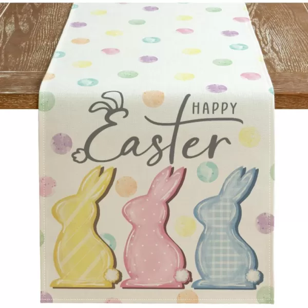 ARKENY Happy Easter Placemats 12x18 Inches Set of 4 Bunny Rabbit Spring Summer Seasonal Farmhouse Burlap Indoor Kitchen Dining Table Mats Decorations for Home Party AP5654PinkBlue Table Runner  13X72